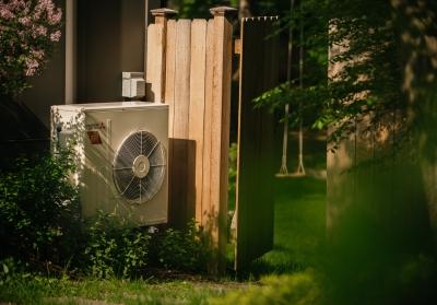 heat pump condenser in spring